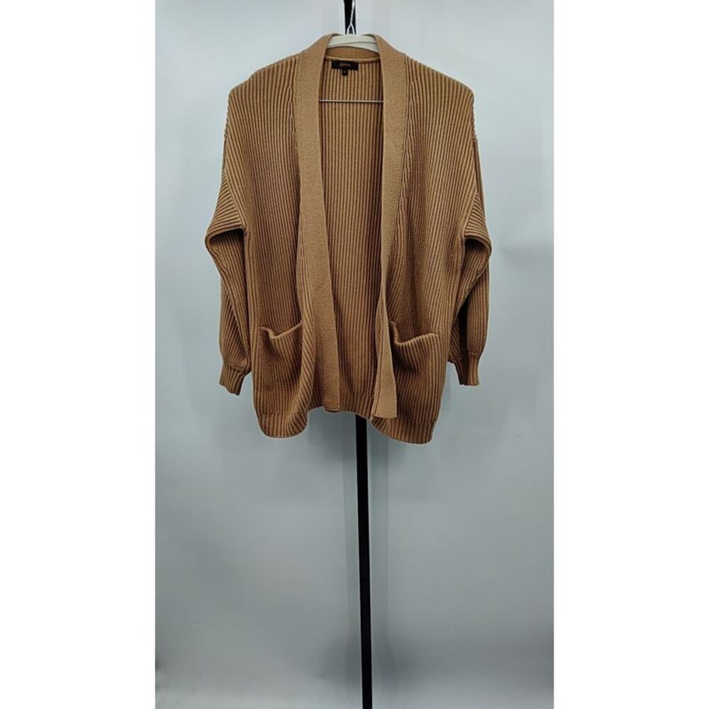 Quince Women 100% Organic Cotton Oversized Cardigan Tan M